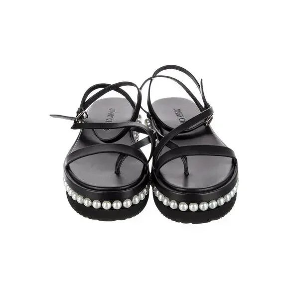 ❤️Jimmy Choo Leather Pearl Sandals❤️ - Picture 3 of 5